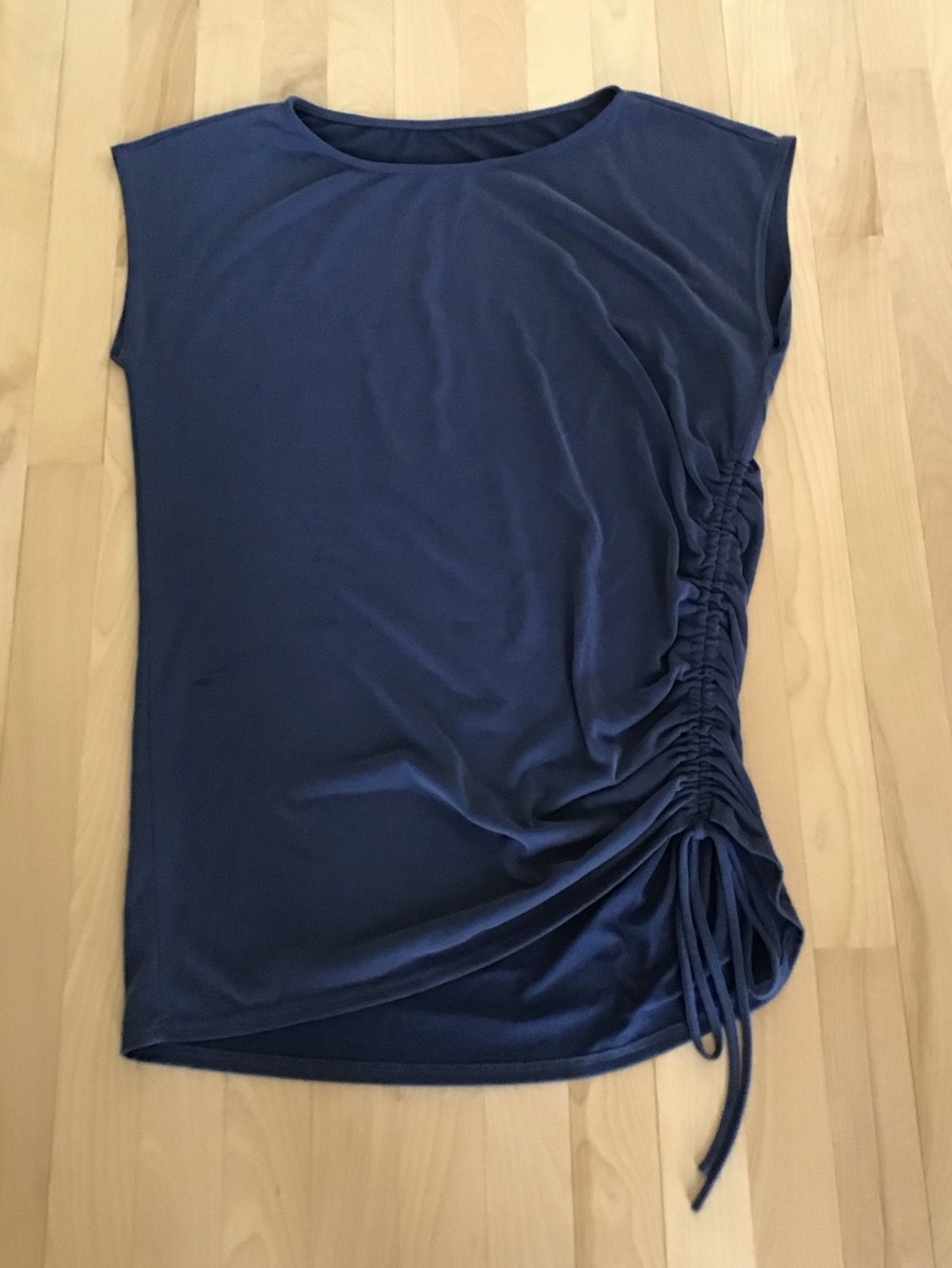 Navy Ruched Top